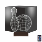 Bowling Topu Labut 3D Lamba - Masa Gece Lambası