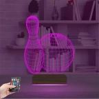 Bowling Topu Labut 3D Lamba - Masa Gece Lambası