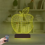 Elma Diyetisyen Temalı 3D Lamba - Masa Gece Lambası