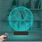 Futbol Topu Futbolcu Taraftar Spor 3D Lamba - Masa Gece Lambası