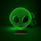 Alien Uzaylı Çocuk Odası 3D Lamba - Masa Gece Lambası