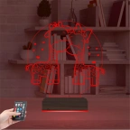 Zürafa Kalp Çocuk Odası 3D Lamba - Masa Gece Lambası