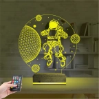 Astronot Gezegen 3D Lamba - Masa Gece Lambası