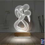 Minimalist Aşk Sevgili 3D Lamba - Masa Gece Lambası