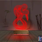 Minimalist Aşk Sevgili 3D Lamba - Masa Gece Lambası