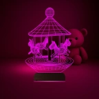 Atlı Karınca Çocuk Odası 3D Lamba - Masa Gece Lambası
