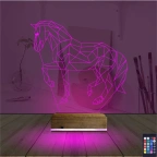 At Tasarım Polygonal 3D Lamba - Masa Gece Lambası