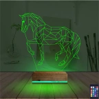 At Tasarım Polygonal 3D Lamba - Masa Gece Lambası