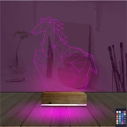 At Tasarım Polygonal 3D Lamba - Masa Gece Lambası