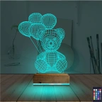 Ayıcık Balon 3D Lamba - Masa Gece Lambası