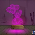 Ayıcık Balon 3D Lamba - Masa Gece Lambası