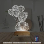 Ayıcık Balon 3D Lamba - Masa Gece Lambası