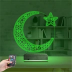 Ay Yıldız Türk Bayrağı 3D Lamba - Masa Gece Lambası
