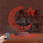 Ay Yıldız Türk Bayrağı 3D Lamba - Masa Gece Lambası
