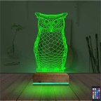 Baykuş Tasarım 3D Lamba - Masa Gece Lambası