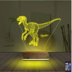 Dinozor Raptor 3D Lamba - Masa Gece Lambası