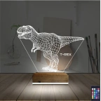 Dinozor T-rex 3D Lamba - Masa Gece Lambası
