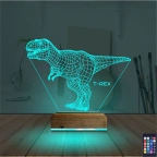 Dinozor T-rex 3D Lamba - Masa Gece Lambası