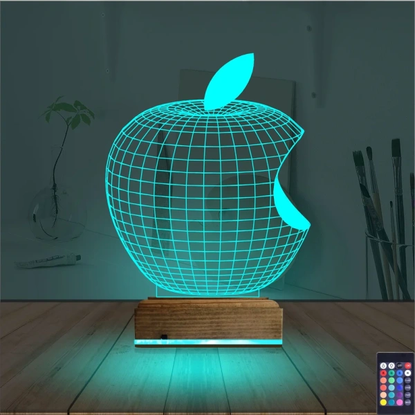 Elma Diyetisyen 3D Lamba - Masa Gece Lambası