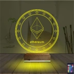 Crypto Ethereum Coin 3D Lamba - Masa Gece Lambası