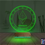 Crypto Ethereum Coin 3D Lamba - Masa Gece Lambası
