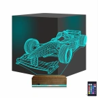 Formula Yarış Arabası 3D Lamba - Masa Gece Lambası