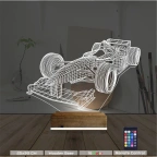 Formula Yarış Arabası 3D Lamba - Masa Gece Lambası