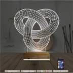 Geometrik Dekoratif 3D Lamba - Masa Gece Lambası