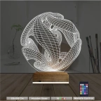 Geometrik Dekoratif 3D Lamba - Masa Gece Lambası