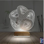 Geometrik Dekoratif 3D Lamba - Masa Gece Lambası