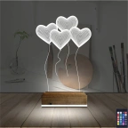 Kalp Sevgiliye Hediye 3D Lamba - Masa Gece Lambası