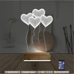 Kalp Sevgiliye Hediye 3D Lamba - Masa Gece Lambası