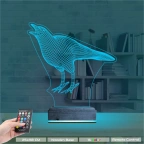 Karga Kuş 3D Lamba - Masa Gece Lambası