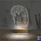 Kirpi 3D Lamba - Masa Gece Lambası