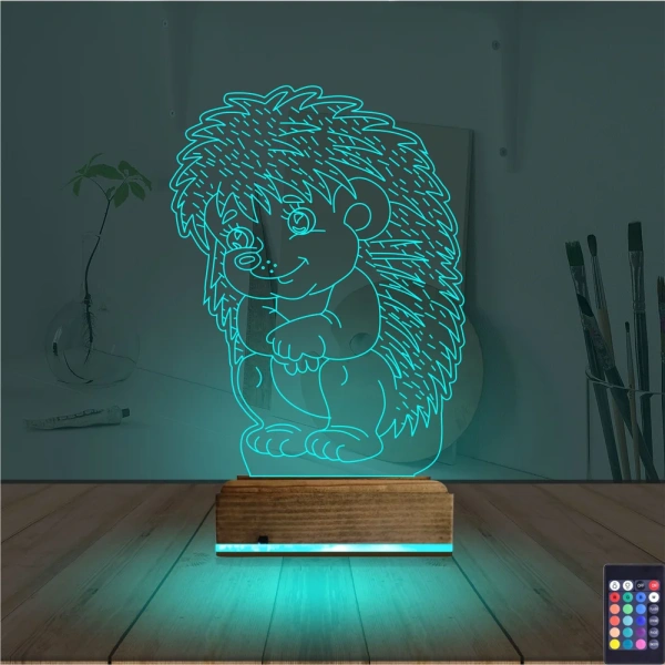 Kirpi 3D Lamba - Masa Gece Lambası