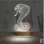 Kobra Yılan 3D Lamba - Masa Gece Lambası