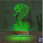Kobra Yılan 3D Lamba - Masa Gece Lambası