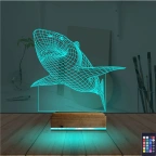 Köpek Balığı 3D Lamba - Masa Gece Lambası