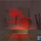 Köpek Balığı 3D Lamba - Masa Gece Lambası