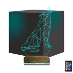 Kurt Polygonal 3D Lamba - Masa Gece Lambası