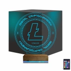 Crypto Lite Coin 3D Lamba - Masa Gece Lambası