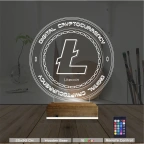 Crypto Lite Coin 3D Lamba - Masa Gece Lambası