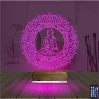 Mandala Yoga 3D Lamba - Masa Gece Lambası