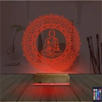 Mandala Yoga 3D Lamba - Masa Gece Lambası