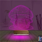 Mantar Çocuk Odası 3D Lamba - Masa Gece Lambası