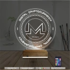 Crypto Monero Coin 3D Lamba - Masa Gece Lambası