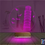 Pisa Kulesi 3D Lamba - Masa Gece Lambası