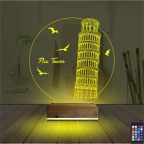 Pisa Kulesi 3D Lamba - Masa Gece Lambası