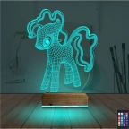 Ponny At Çocuk Odası 3D Lamba - Masa Gece Lambası