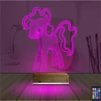 Ponny At Çocuk Odası 3D Lamba - Masa Gece Lambası